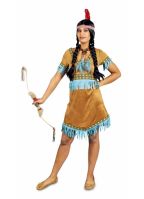 Beige korte indianen jurkje