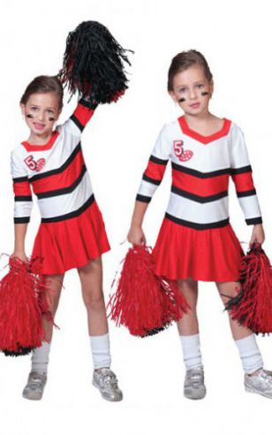 Cheerleader jurkje met plooirok voor meiden