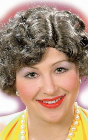 Oma pruik Gretta bruin