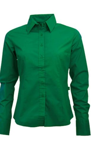 Groen gekleurd dames overhemd met lange mouwen