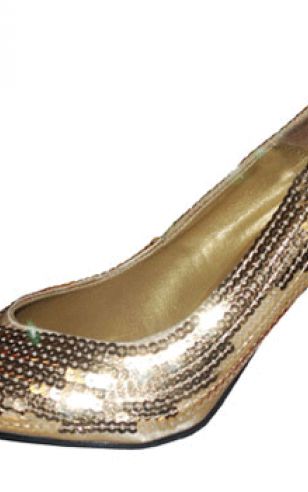 Pumps goudkleurig met pailletten
