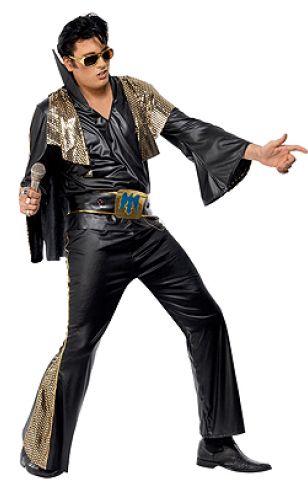 Zwart met goud Elvis Presley pak
