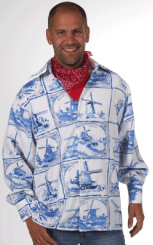 Delfts blauw shirt heren