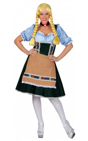 Oktoberfest jurkje groen met blauw