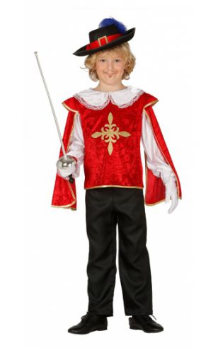 Musketiers outfit jongens rood