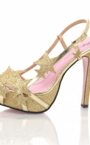 Gouden hoge hakken glitter