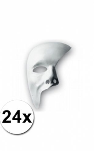 24 witte gezichtsmaskers Phantom