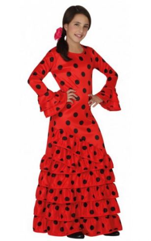 Rode Flamenco verkleedjurk voor kids