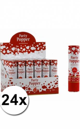 24 bruiloft party poppers 20 cm