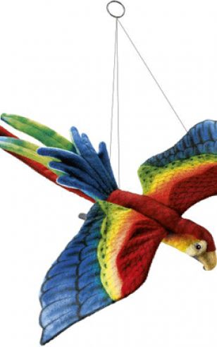 Vliegende pluche papegaai