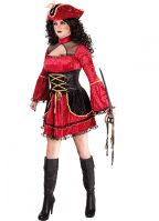 Dames piraten kostuum rood