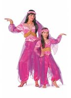 Roze Oosterse buikdanseres kostuum voor meisjes