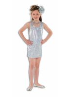 Zilveren glitter jurk voor meisjes