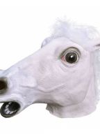 Paarden masker wit van rubber