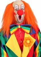Oranje clowns pruik