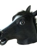 Paarden masker zwart van rubber