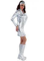 Zilver disco jurkje voor dames