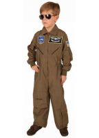 Bruine piloten kostuum voor jongens