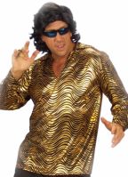 Disco verkleedkleding goud overhemd