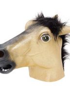Paarden masker beige van rubber