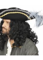 Luxe piraten hoed zwart met veren