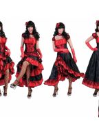 Rood met zwarte saloon jurk