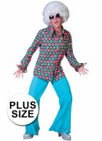 Grote maat disco overhemd met polka dots