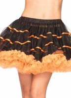 Satin petticoat luxe zwart met oranje